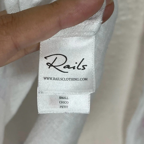 Rails Charli Tie Dye Stars Button Front Shirt Linen Blend White Women’s Small - Picture 10 of 16